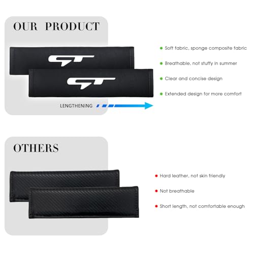 2PCS Seat Belt Covers Compatible with Kia K3 Forte Cerato 2021-2024 GT Car Accessories, Seatbelt Shoulder Strap Pads Safety Belt Cushions Protective Sleeves - color: Seat Covers-GT