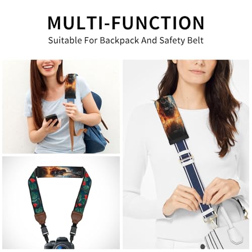 Seat Belt Cover Pad Fire Water Music Guitar Soft Safety Car Automotive Seat Belt Pads Cushion Shoulder Strap Covers for Cars or Bags, 2 Pcs - color: Fire Water Music Guitar