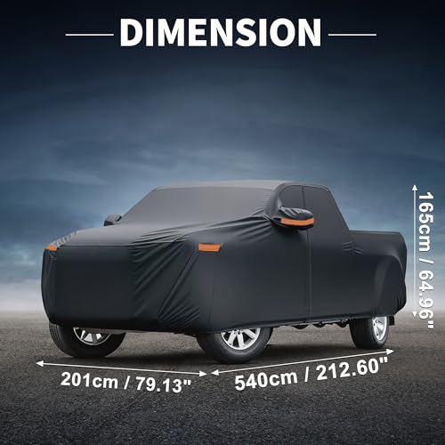 X AUTOHAUX Car Cover Outdoor Waterproof Sun Rain Snow Hail Protection with Left Side Door Zipper 210D-PU for Ford for Ranger
