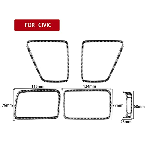 Real Carbon Fiber Dashboard Both Sides Air Vent Outlet Frame Sticker Interior Trim Accessories Compatible with Honda Civic 9 Coupe/Sedan 2013 2014 2015 Black - Kit - color: Dashboard Both Sides Air Vent Outlet Frame - Kit