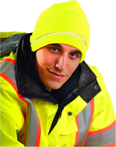 Occunomix Hi-Vis Hi-Viz Knit Cap with Polyester Lining One Size Fits Most - color: Yellow, style: Reflective Beanie