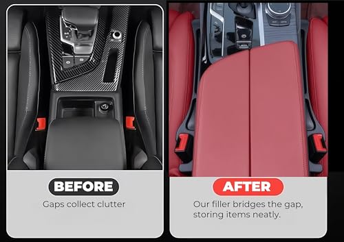EnzeroTools Car Seat Gap Filler, 2-Pack No-Drop Seat Side Gap Seam Filler Organizer with Phone Holder, Universal Fit Fill The Gap Between Seat & Console, Perfect for Car, SUV, Truck - color: Brown