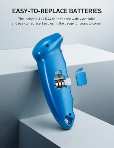 AstroAI Digital Tire Pressure Gauge 0-150PSI Calibrated to ANSI B40.7 +/-1PSI, Accurate in 0.1 Increments, Tire Repair Tools 4 Pressure Measurements for Car Truck with Backlight LCD, Blue - color: Blue