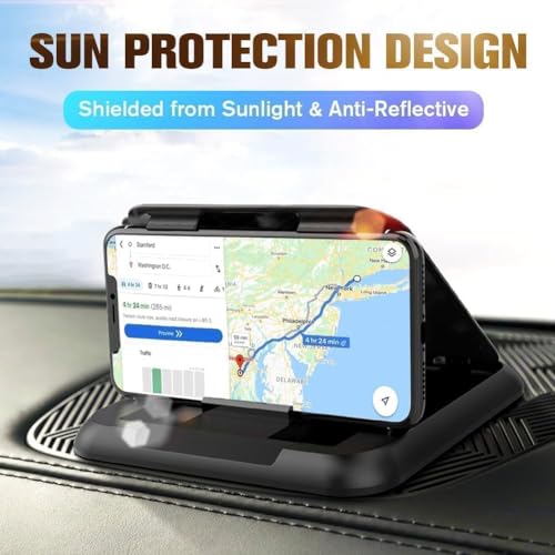 Universal Car Phone Holder & Dashboard Mount - Anti-Slip Phone Cradle Pad for iPhone, Samsung, Android & All Smartphones - Secure Hands-Free Mount for All Vehicles