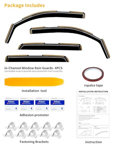 in-Channel Window Rain Guards Fit for Toyota Tacoma 2016-2023 Double Cab, Extra Durable Window Visors Window Deflectors Vent Visors Vent Shades Truck Car Accessories-4 pcs 2-Q05 - size: Fit for 2016-2023 Toyota Tacoma Double Cab