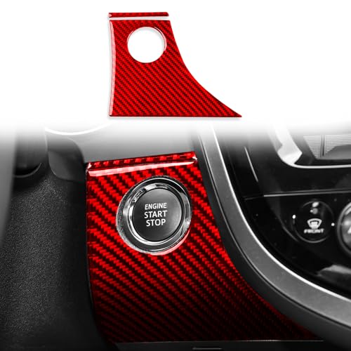 Glossy Red Carbon Fiber Compatible with Toyota Camry 2018-2024 Accessories Car Engine Start Stop Surround Panel Cover Interior Trim Sticker Decal 2PCS - color: Engine Start Stop Trim Panel