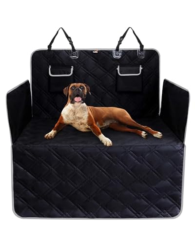 Toozey Dog Car Seat Cover for SUV, Sedan & Van, Waterproof & Tear-Resistant Back Seat Pet Cover for Dogs with Side Walls, Non-Slip Backing & Bumper Guard, Black Standard: 72.8"x40.6" - size: Standard (72.8 x 40.6 Inches)