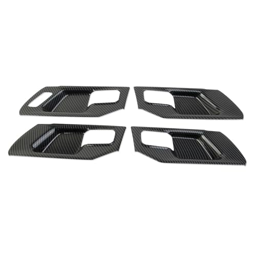 Korlot Carbon Fiber Style Interior Door Handle Bowl Panel Cover Trim for Dodge Ram 1500 2019+ (4 Doors-with seat Button) - style: 4 doors-with seat button