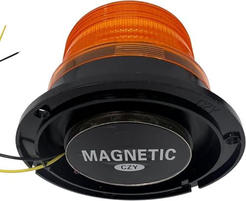 24 LED Amber Forklift Beacon Strobe Light Safety Warning Flashing Lights Magnetic Base Surface Screw Mount 12V-24V Mower ATV Tow Trucks Tractor Golf Carts UTV Cars Bus Construction Emergency Vehicle - size: 1x Amber