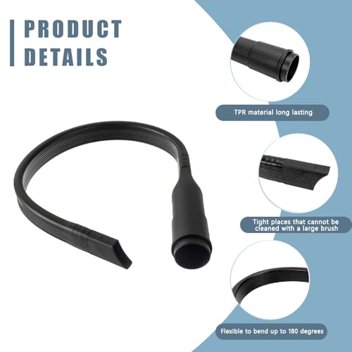 25-Inch,Universal Vacuum Crevice Tool Attachment Flexible Brush Kit, For All 1-1/4"(32mm) Or 1-3/8"(35mm) Inner Diameter Vacuum Hoses(2pack)