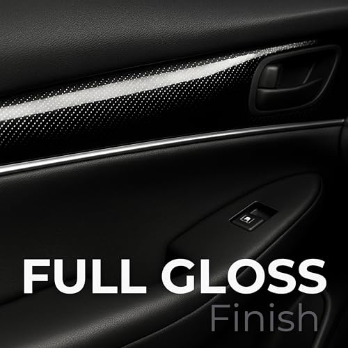 RockRose 7D Super Glossy Black Carbon Fiber Vinyl Wrap, Anti-Wrinkle, Air Release Automotive Bubble Wrap, Self Adhesive Car Vinyl Sticker DIY Decals 1FT x 5FT - color: 7D Black, size: 1FT x 5FT