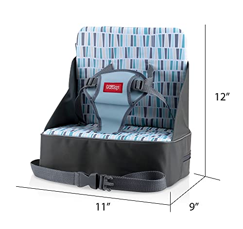 Nuby Easy Go Booster Seat - Travel Booster Seat for Babies and Toddlers - Holds Up to 35 Pounds - 9+ Months - Gray - color: Gray