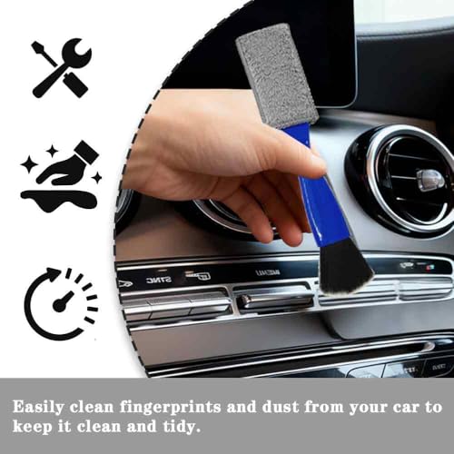 Double-Headed Car Cleaning Brush, Car Detailing Brush, Durable, Easy to Store Without damaging Interior Surfaces; Suitable for Cleaning dashboards (1PCSBlue) - color: 1PCSBlue