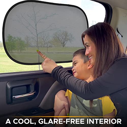 EcoNour Car Window Shades for Baby (4 Pack) | Protects Baby from Window Sun & Heat | Sun Shade Side Windows for Kids | Automotive Sun Protection from UV | Child Safety Accessories | Medium - 20"x12" - size: Medium - 4 Pack