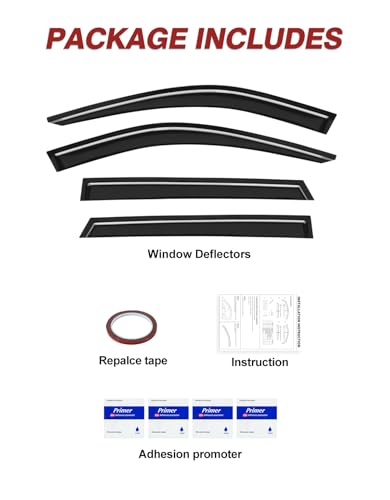 Outside-Mount Window Rain Guards Fit for Hyundai Palisade 2020-2025 SE SEL XRT, Extra Durable Window Visors Wind Deflector Dark Smoke Vent Shades Car Tape-on with Thicker 4PCS - size: Fit for 2020-2025 Hyundai Palisade