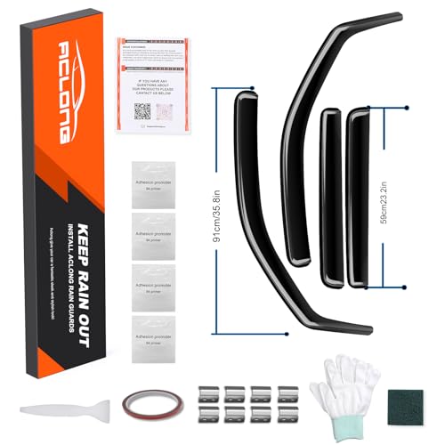 in-Channel Rain Guards Compatible with Nissan Frontier Crew Cab 2022 2023 2024 2025 2026, Durable Side Windows Visor Wind Deflectors 2022-2026 Frontier Rain Guard 4 PCS - size: 2022-2025 Nissan Frontier Crew Cab (In-Channel)