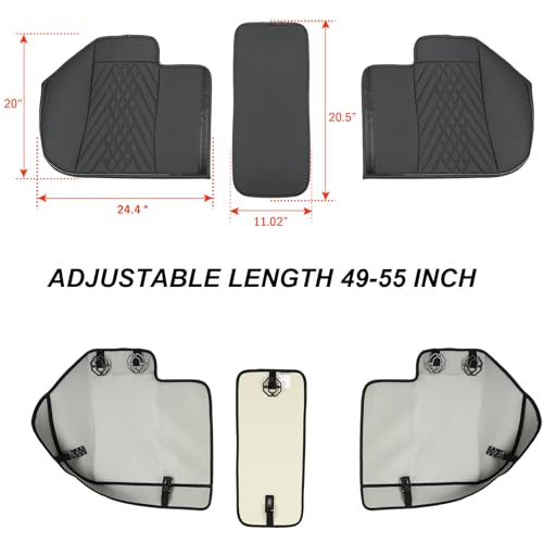 GIANT PANDA PU Leather Rear Seat Cover Protector, Anti-Slip Adjustable (50~55.5'') – Fits 90% Vehicles (Excludes Large SUVs/Trucks) - Black - color: Rear Seat Black, size: 1 Piece Standard Size