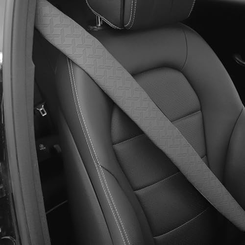 2PCS Extra Long Car Seatbelt Cover, 29.53 inches Soft Leather Vehicle Safety Seat Belt Strap Cushion, Comfortable Auto Shoulder Neck Chest Protection Pads Accessories, Extremely Long (Gray) - color: Gray/29 inches