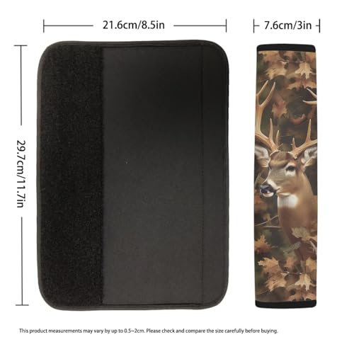 Camo Hunting Deer 2 Pack Car Seat Belt Pad Cover Thickened Car Safety Seat Belt Strap Shoulder Pad Fashion Auto Interior Universal Fit Most Cars Women Men - color: Camo Hunting Deer