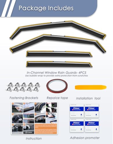 in-Channel Window Rain Guard for Kia Seltos 2021-2026 Rain Guards Side Window Visors Low Profile Vent Visor Window Deflectors Vent Shades Car Accessories - size: Fit for 2021-2026 Kia Seltos