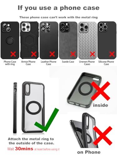 snanlen Upgraded 360° Nano Gel Vacuum Magnetic Phone Holder, 108+LBS Heavy Duty Suction Cup Phone Mount for Car Dashboard & Windshield, 3000gf MagSafe Compatible with iPhone 17/16 Pro Max - color: Black