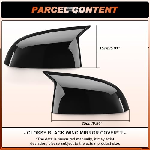 ACLONG Glossy Black Mirror Cover Caps Rearview Side Mirror Covers Fit for BMW X3/G01 X4/G02 X5/G05 X7/G07 2019-2025 X6/G06 2020-2025 Left Driver Side Right Passenger Side-2 PCS - size: Fit for BMW X3 X4 X5 X7 2019-2025
