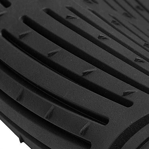 BDK 3-Piece Universal Front & Rear Rubber Floor Mats, Heavy Duty Universal Fit Liners for Cars SUVs Trucks Vans, All Weather Protection Anti-Slip Nibs, Flexible Contours Fits Most Vehicles - Black