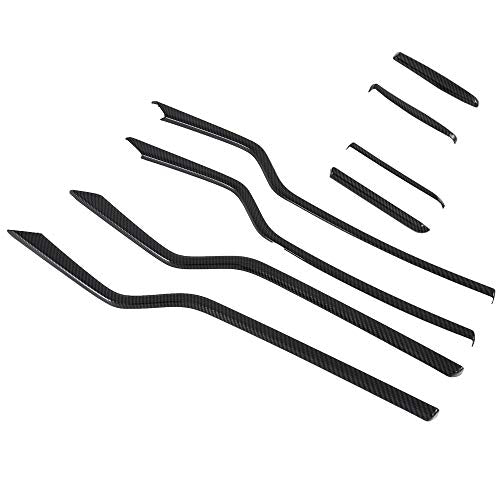 OBL Car Inner Door Trim Cover Interior Moldings Trims for Tesla Model S 2016-2020 ABS Imitation Carbon Fiber Interior Accessories (Pack of 8) - size: Model S 2016-2020