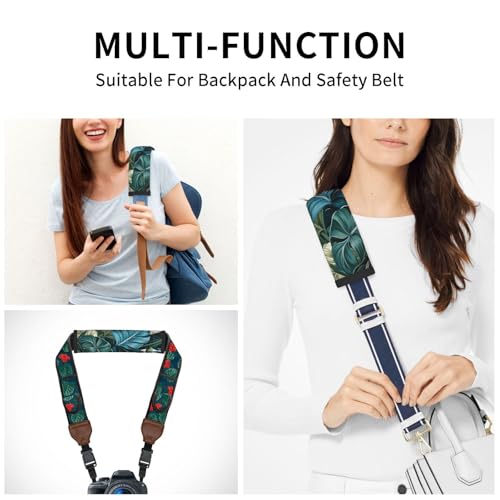 Seat Belt Cover Pad Tropical Palm Leaves Pattern Soft Safety Car Automotive Seat Belt Pads Cushion Shoulder Strap Covers for Cars or Bags, 2 Pcs - color: Tropical Palm Leaves Pattern