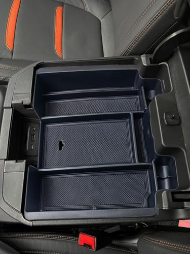 Zxiaochun Center Console Armrest Box Organizer Tray for 2019-2022 Chevy Silverado/GMC Sierra 1500 and 2020-2023 Silverado/Sierra 2500/3500 HD Accessories (Full Console w/Bucket Seats ONLY) Black Trim - color: Black Trim