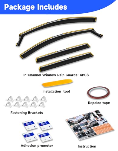 in-Channel Rain Guards Fit for Honda CRV CR-V 2017-2022, Extra Durable Window Rain Guards Visors Vent Visors Window Deflector Vent Shades Car Accessories -4 pcs - size: Fit for 2017-2022 Honda CR-V (CRV)