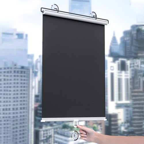 No Drilling Retractable Roller Window Shades (2 Pack), Suction Cups Window Shade Removable Blackout Window Cover Easy to Install for Living Room Bedroom Car Window Office Bathroom (15.7"x49") - size: 15.7"x49"