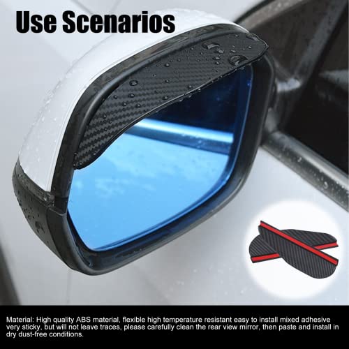 2Pcs Carbon Fiber Side Mirror Rain Visor Guard, Universal for Cars, Trucks and SUVs (Black) - color: Carbon fiber