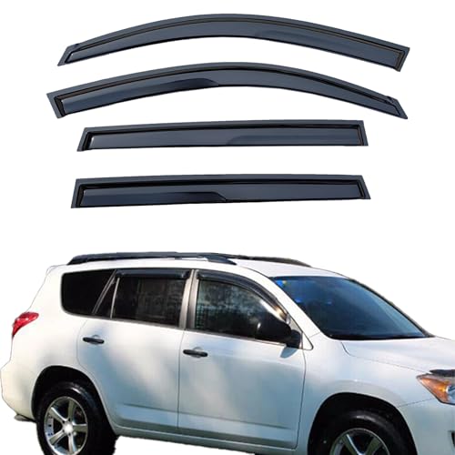 Tape On Window Visors Rain Guards Compatible with 2006-2012 Toyota Rav4,Side Vent Window Deflector Exterior Rain Guard Shade,Weatherproof,UV Resistant,Easy Installation, Enhanced Airflow & Style - size: For Toyota Rav4 2006-2012