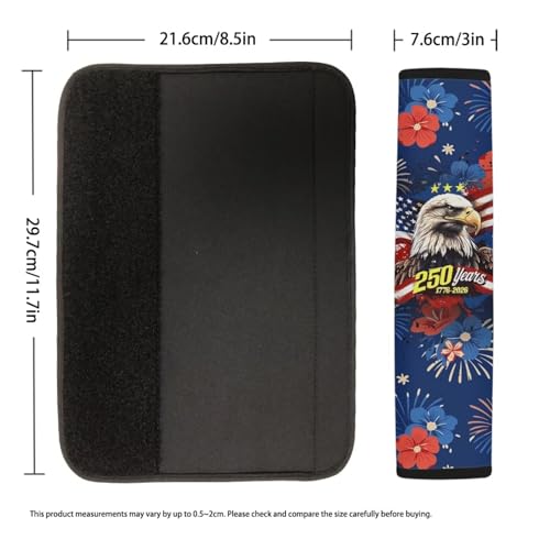 USA 250th Eagle 2 Pack Car Seat Belt Pad Cover Thickened Car Safety Seat Belt Strap Shoulder Pad Fashion Auto Interior Universal Fit Most Cars Women Men - color: USA 250th Eagle