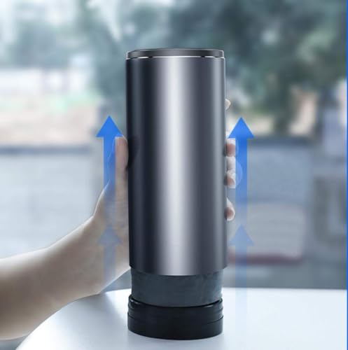 Tumecos Car Trash Can,Vehicle Automotive Cup Holder Bottle Trash Can, Garbage Can with Lid Dust Box Cup Holder (Black) - color: Black1