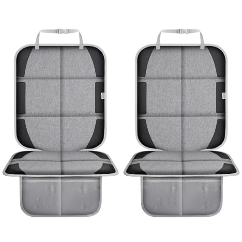 Meolsaek Car Seat Protector, Non-Slip Backing Will Not Leave Imprint, Waterproof Thicker Car Seat Cover for SUV, Sedan, Truck, Leather Car Seat Cushion (Gray Black) - color: Gray Black