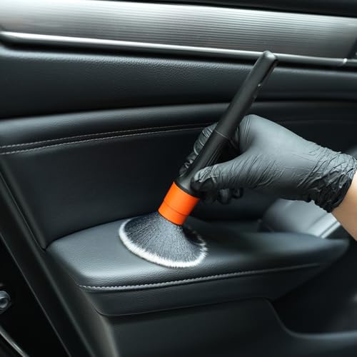Car Drill Brush, Drill Brush Attachment SPTA 5Pcs Detachable Car Care Detailing Brush Set Soft No Scratch Boar Hair Detail Brush Car Care Detail Brush for Air Vent Automotive Interior Exterior -DF075 - color: Car Detail Brush Set 7