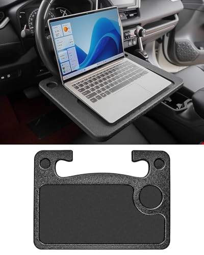 2 in 1 Automotive Car Steering Wheel Tray for Ford F150 F250 F350 Transit Ranger Bronco Explorer Fusion Mustang Truck Accessories 2004-2025,for Laptop, Tablet, iPad Or Notebook Car Travel Table