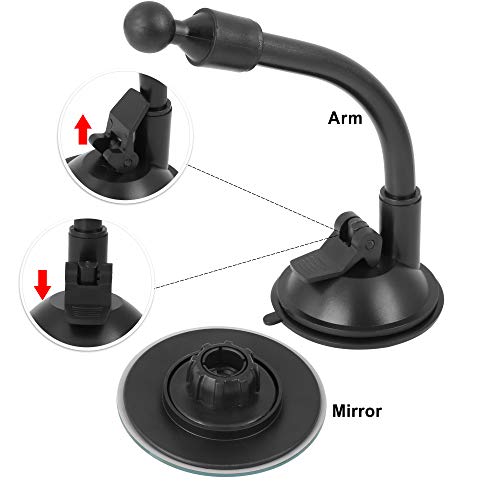 Blind Spot Adjustable Car Mirror Rotate Suction Cup Black Arm Rearview Mirror for All Universal Vehicles