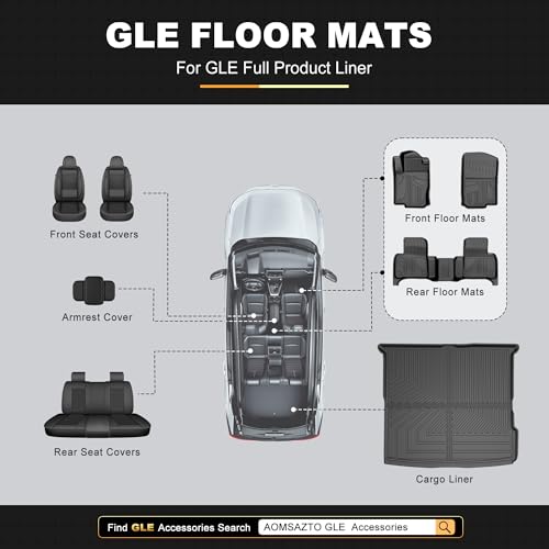 Floor Mats Fit for Mercedes Benz GLE 2016-2019 350 400 43 AMG 450 AMG 500 500e 550 550e 63 AMG S & 2012-2019 ML/GL/GLS Series - AOMSAZTO TPE All Weather Custom Fit Floor Liners 1st & 2nd Row Car Mats - style: 3) for Mercedes Benz GLE | 2016-2019 | Floot M