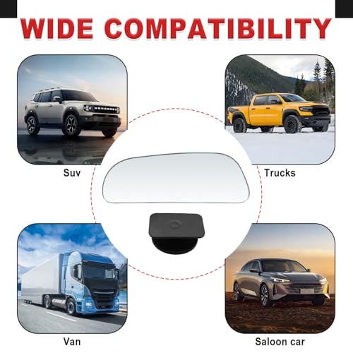 2-Pack Universal HD Blind Spot Mirrors, 360° Adjustable Frameless Convex Rear View Mirror for Cars, Trucks, SUVs, and Vans - Fan Shaped Side Mirrors Car Accessories (Square) - style: Square