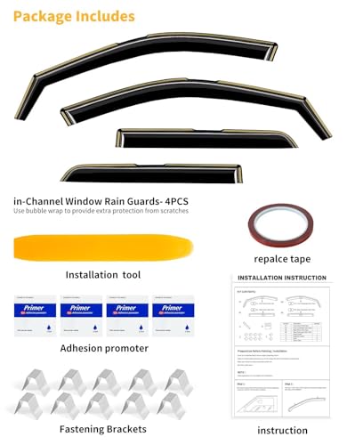 in-Channel Window Rain Guards Fit for Toyota Camry 2018 2019 2020 2021 2022 2023 2024 Extra Durable Window Visors Window Deflectors Vent Visors Vent Shades Car Accessories-4 pcs 2-Q14 - size: Fit for 2018-2024 Toyota Camry