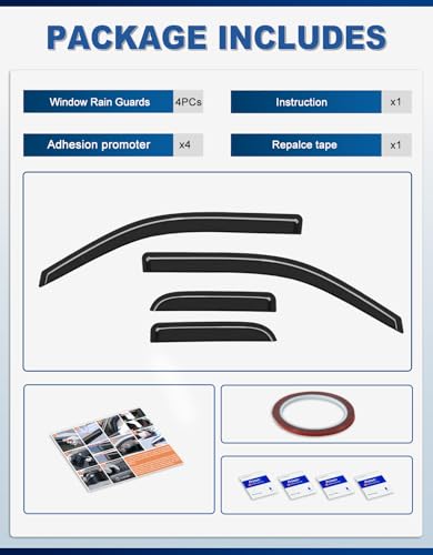Out-Channel Window Rain Guards Fit for 2004-2014 Ford F150 Extended Cab&SuperCab, Extra Durable Window Visors Vent Visors Vent Shades Wind Deflector Dark Smoke Car Tape-on with Thicker 4PCS - size: 2004-2014 Ford F150 Extended Cab & SuperCab