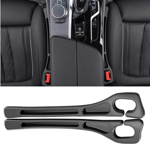 Car Seat Gap Filler 2-Pack, Universal Car Seat Gap Filler Organizer, Seat Gap Plug – Fills Gap Between Seat & Console, Drop-Proof Guard for Phones, Keys & Cards, Fits Cars, SUVs, Trucks, Black - color: black