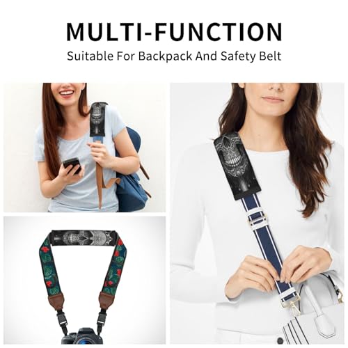 Gothic Black Skull 2 PCS Car Seat Belt Pad Cover for Adults, Suitable for Car Seat Belt Backpack Shoulder Bag - color: Gothic Black Skull 2