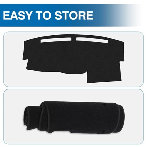 KUST Black Dash Cover for Nissan Titan 2004-2010 2011 2012 (Without Sensor, No Navi Holes) Polyester Dashboard Cover Non-Slip Center Console Dash Cover Titan Interior Accessories Sunshade No Glare - size: Titan 04-12(Black)