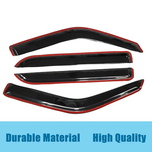 Side Window Visor Vent Deflector for 1997-2017 Ford Expedition,fit 1998-2017 Lincoln Navigator,Outside Mount Tape-on Dark Smoke Rain Guards Window Shades 4pc 94233 - size: For Expedition 97-17