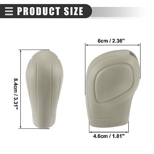 Motoforti Universal Car Gear Shift Cover Comfortable Handbrake Shifter Cover, Anti-Slip, Silicone, Beige, 2 Pcs - color: Beige