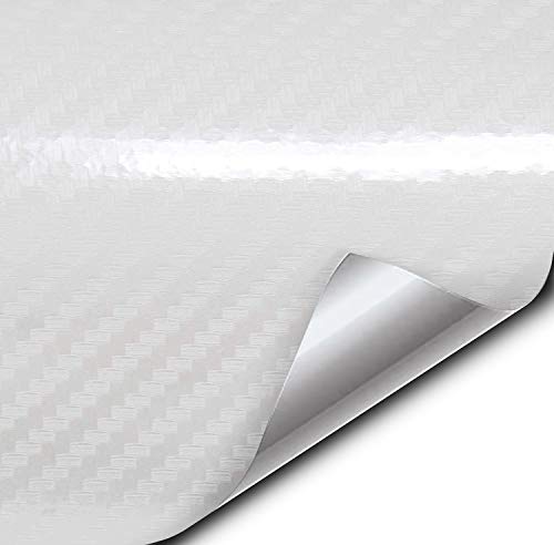 VVIVID Epoxy High Gloss Carbon Vinyl Automotive Wrap Film DIY Easy to Install No Mess (2ft x 5ft, White) - color: White, size: 2ft x 5ft
